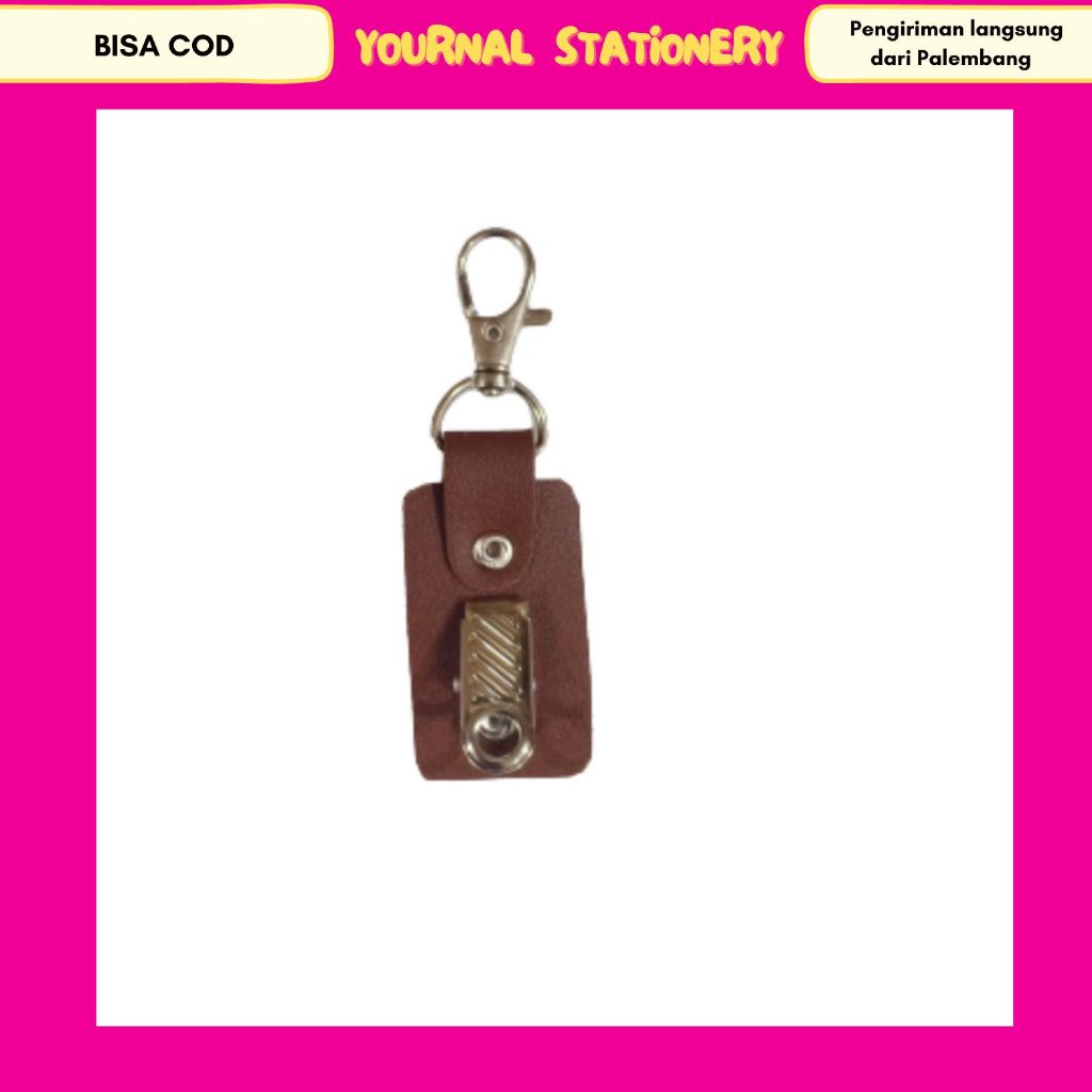 

Jepit Lanyard Flashee Tali ID Card Gantungan Lanyard Hang Tag Model Jepit Name Tag Kulit PU Leather