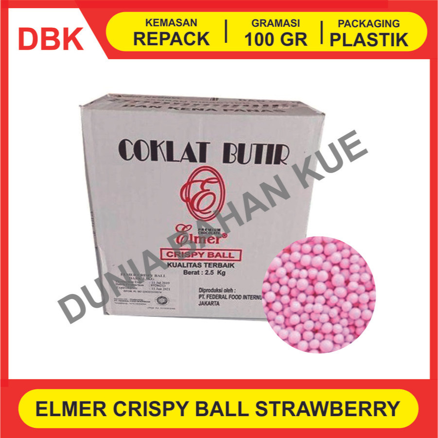 

ELMER CRISPY BALL STRAWBERRY STROBERI 2.5 KG - 1 DUS 4 BOX