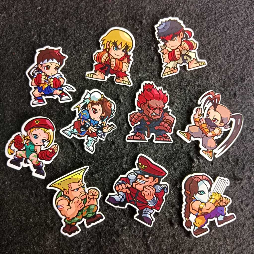 

Stiker vinyl vintage retro street fighters aesthetic, stiker lucu street fighter, game stiker