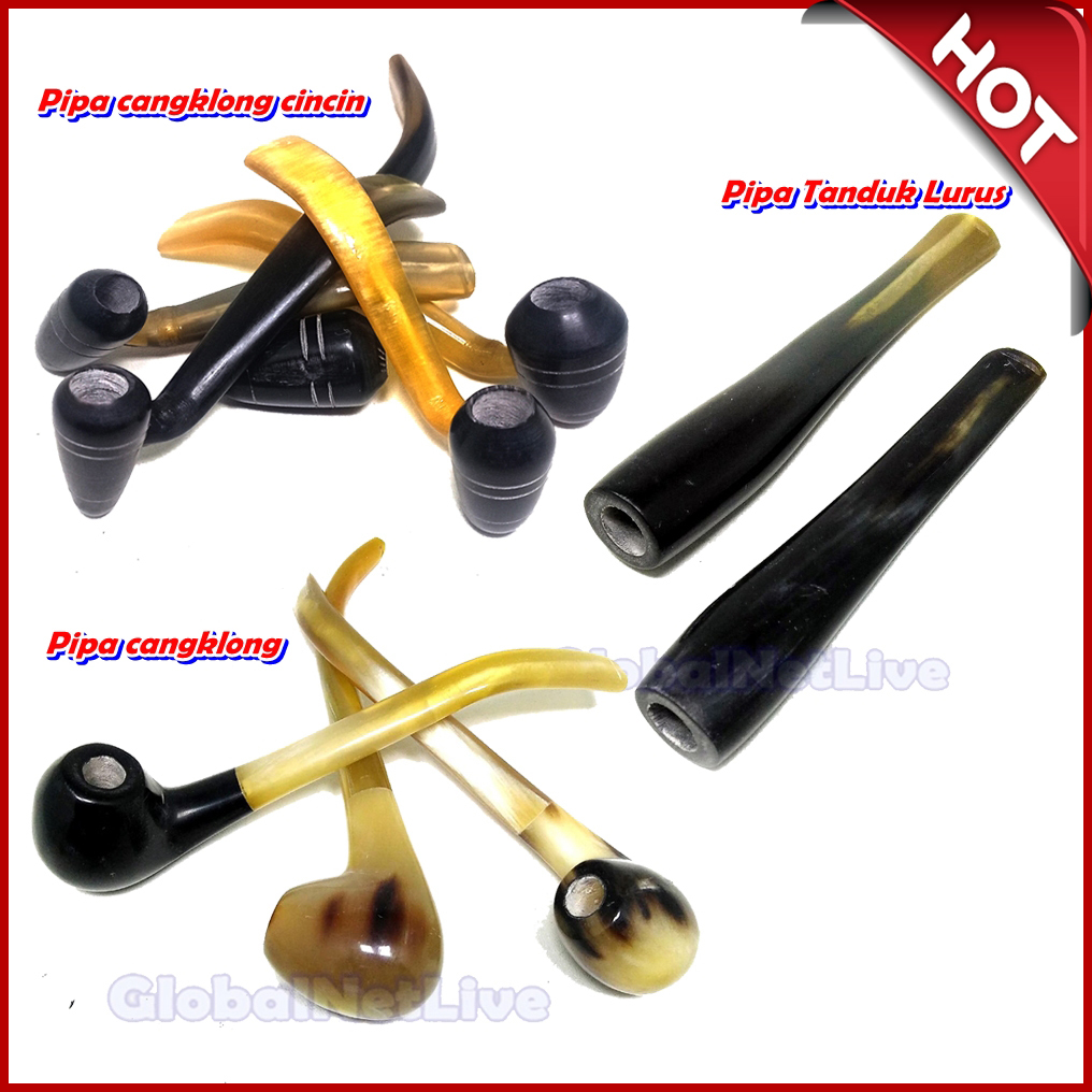 Pipa Cangklong Pipa Cangklong Cincin Pipa Lurus terbuat dari Tanduk Sapi