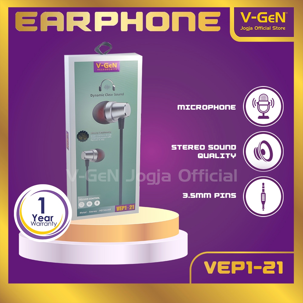 Handsfree V-GeN VEP1-21 Wired Earphone Headset