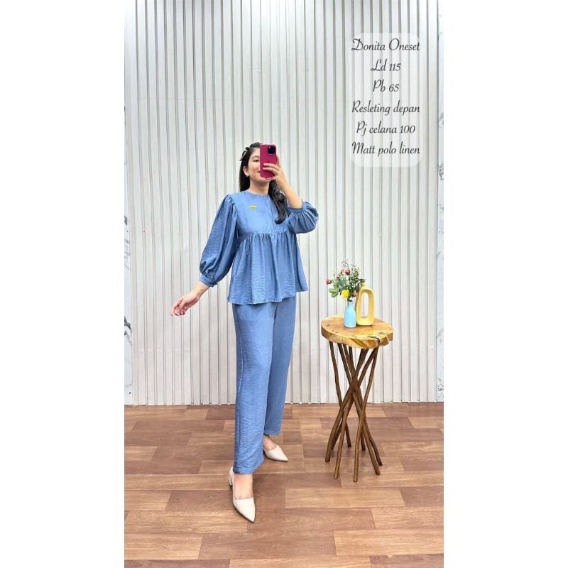Oneset Donita. One Set Wanita Murah Size All size Fit to XL.