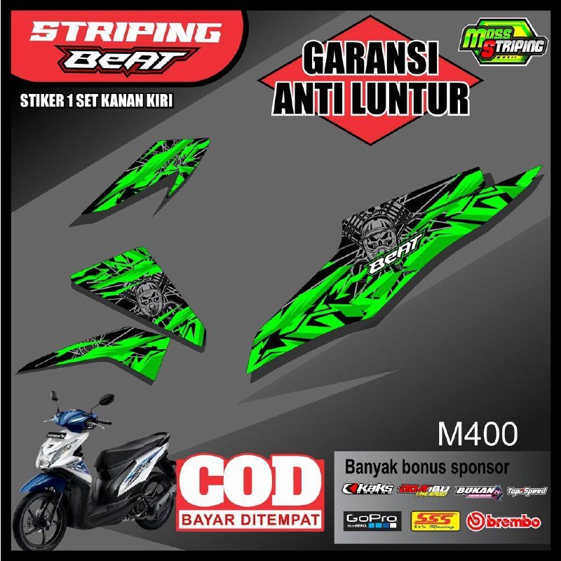 COD Striping Beat fi 2013 2014 2015 2016 M400 Stiker Sticker Setiker Lis List Variasi  Setriping set