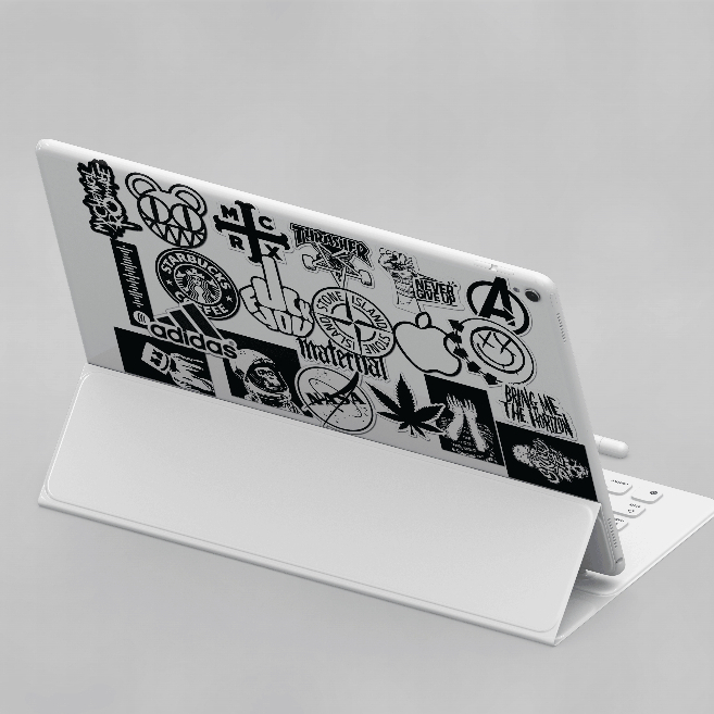 Stiker Aesthetic Hitam Putih Stiker Hp helm Laptop tumbler