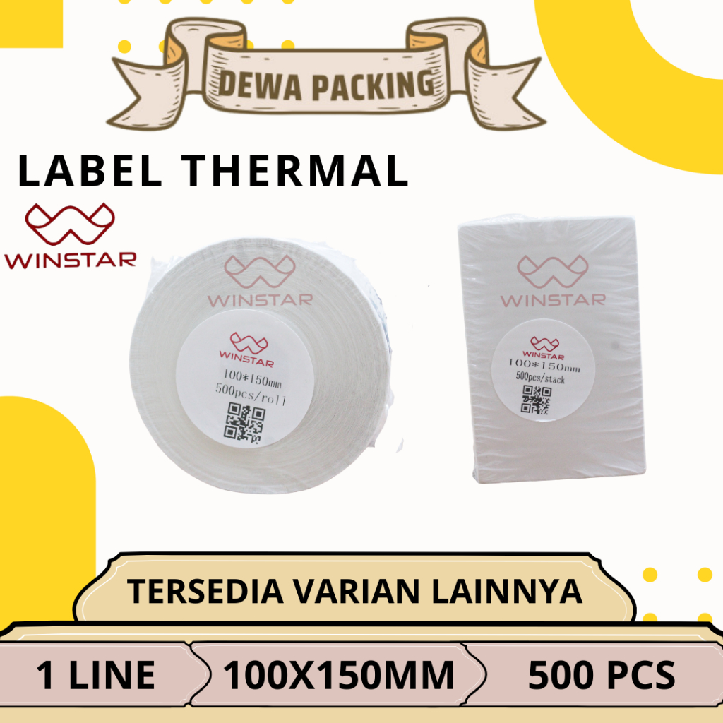 

THERMAL STIKER KERTAS RESI ONLINE ROLL LIPAT UKURAN 100X150 A6 100 X 150 ISI 500