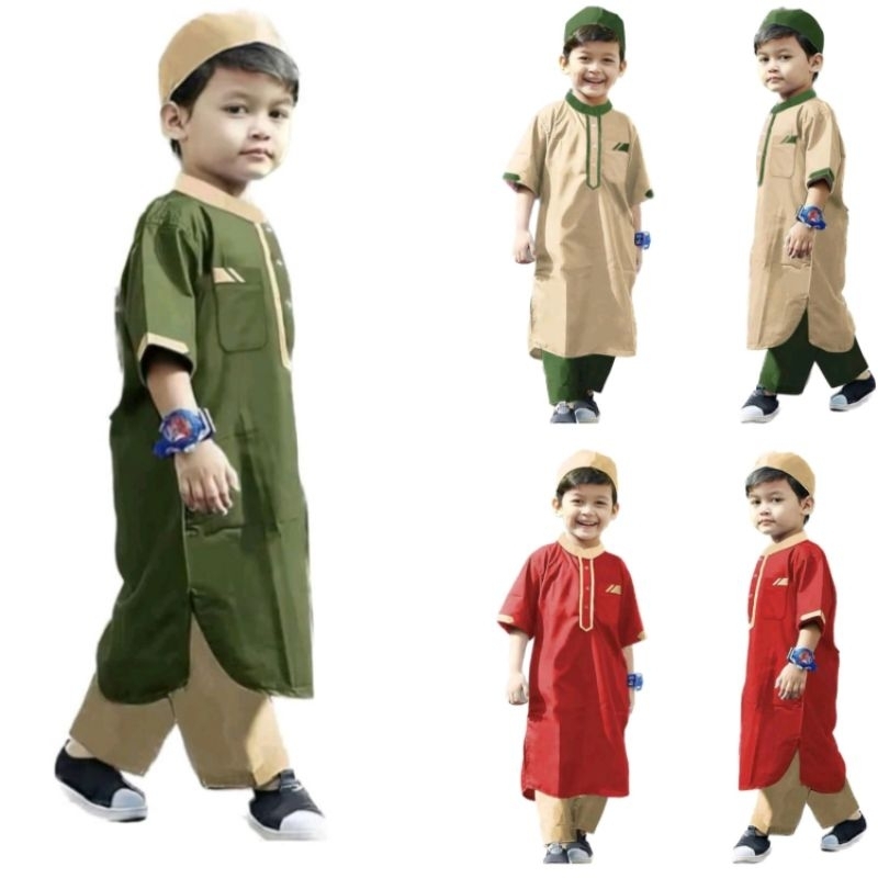 baju muslim GAMIS anak laki laki/Koko JUBAH anak laki laki 1-5 tahun