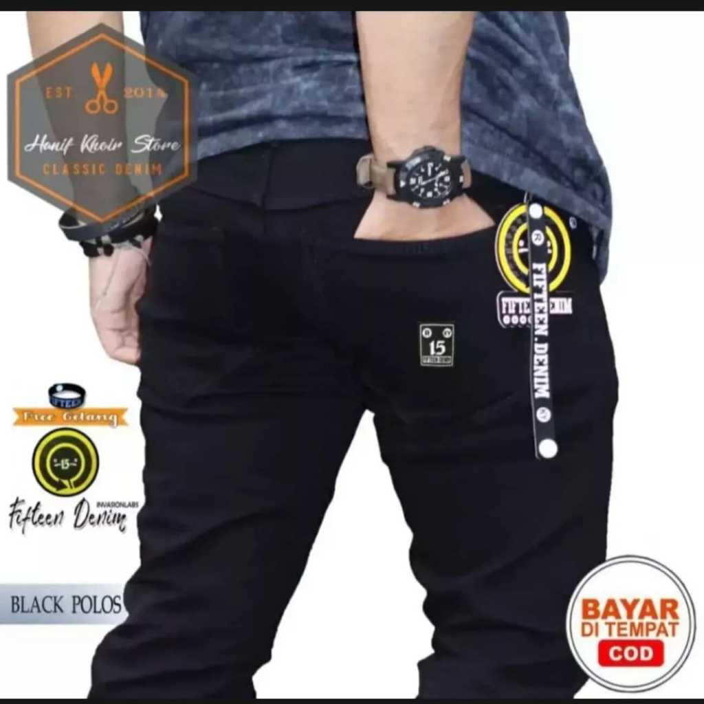 celana jeans pensil hitam giordano pria cowok Skinny Slimfit biru muda biru dongker abu Berkualitas 