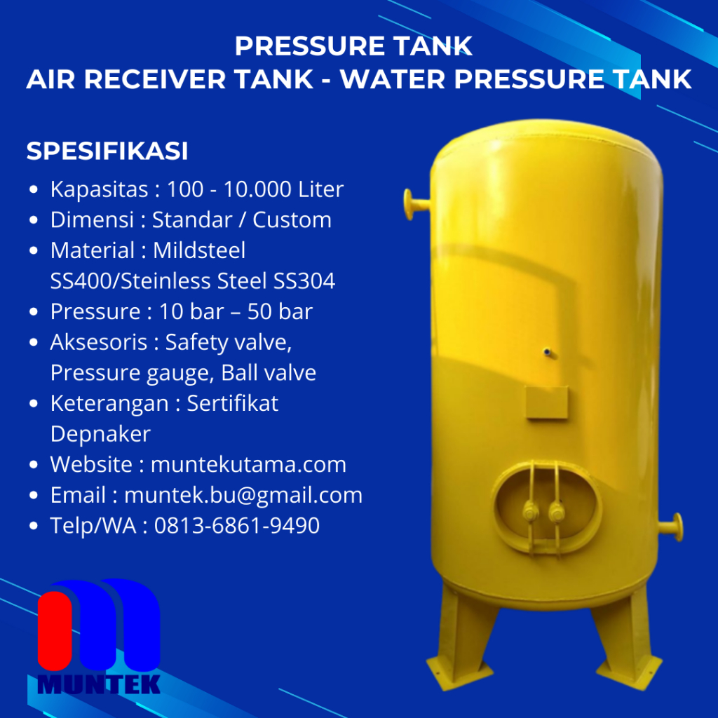 Pressure Tank 1000 Liter Water Pressure tank / Air Receiver Tank