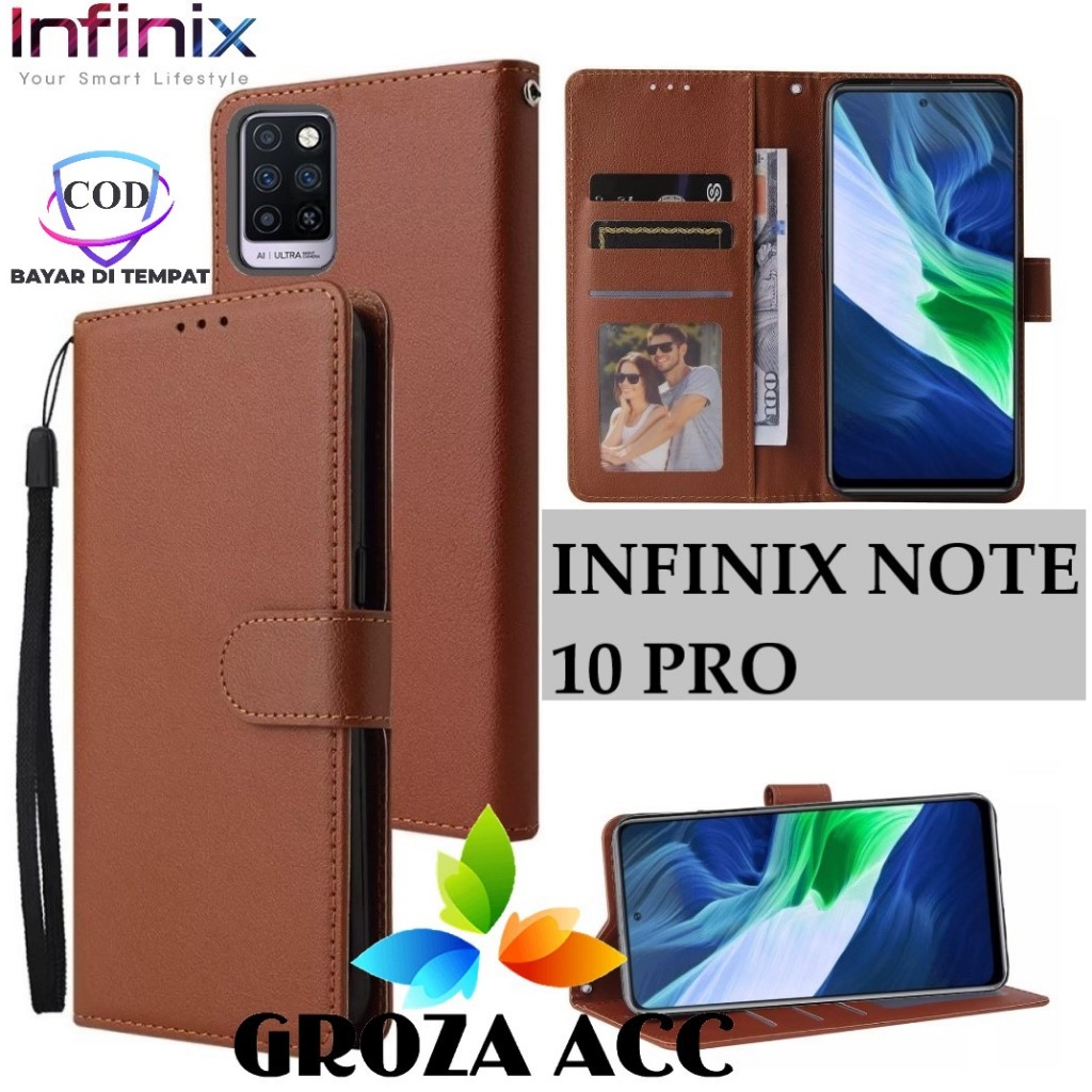 Flip Case INFINIX  NOTE 10 PRO Case Wallet Kulit Casing Dompet Case Wallet Leather Flip Case INFINIX