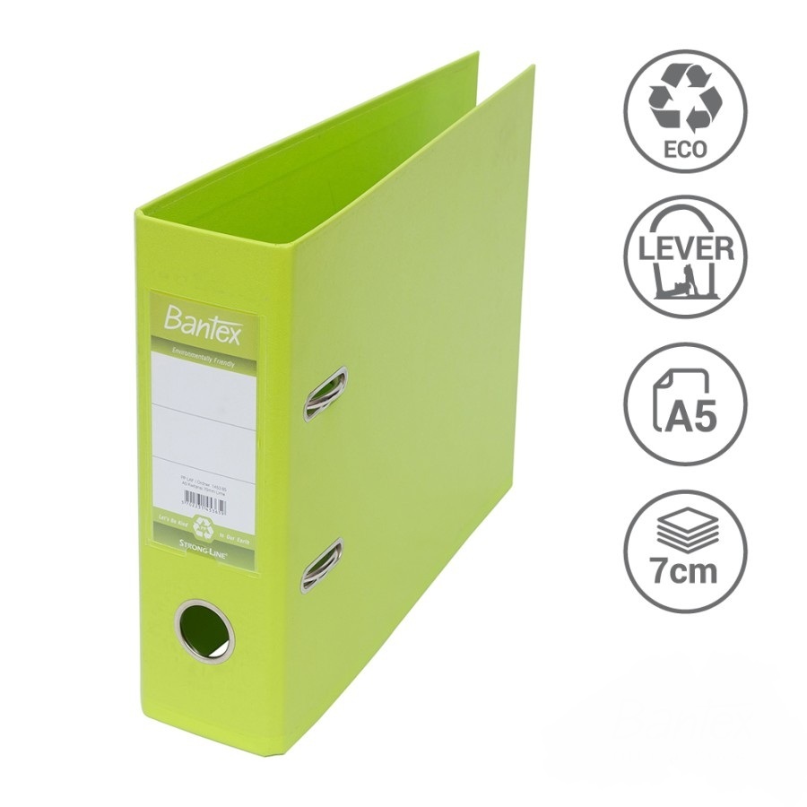 

Bantex Ordner Kwitansi/A5 7cm Plastic Lever Arch File Lime