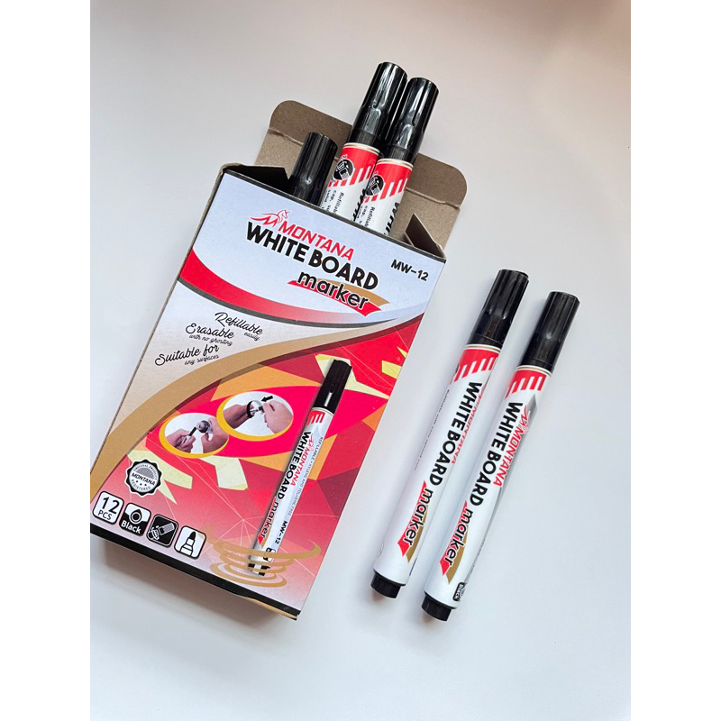 

Spidol Whiteboard Hitam Montana MW-12 / Spidol Papan Tulis Putih - Bisa di isi ulang - 1 PCS