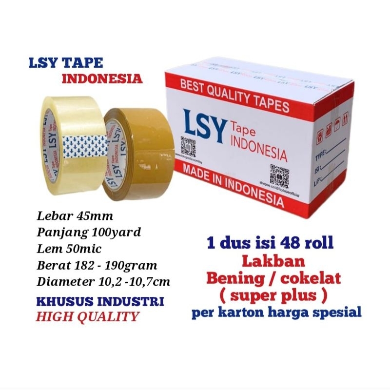 

gk lakban bening / cokelat 1 dus isi 48 roll 100yard ( super plus ) SP