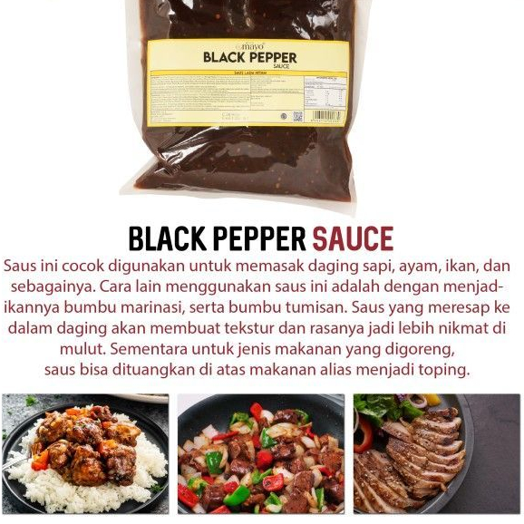 

Omayo BlackPepper Sauce bumbu 500 gr murah halal distributor