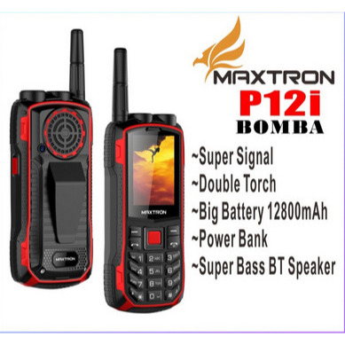 HP MAXTRON GUNUNG P12I BOMBA  2,4 INCH HP CANDYBAR  ANTENA BIG SPEAKER BLUETOOTH OUTDOOR