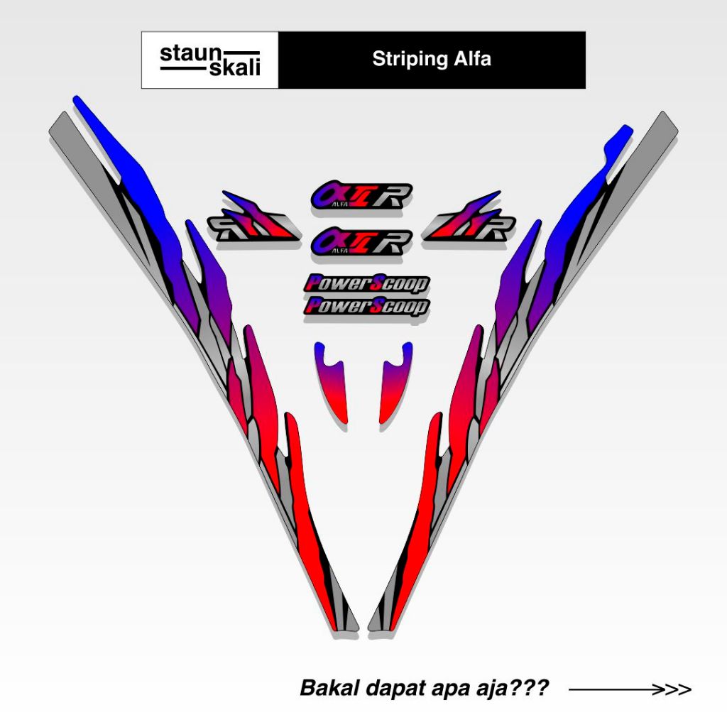 Striping Alfa Yamaha Variasi (2) Malaysia Champ Alpha Original Custom Api 1988 1989 1990 1991 1992 1