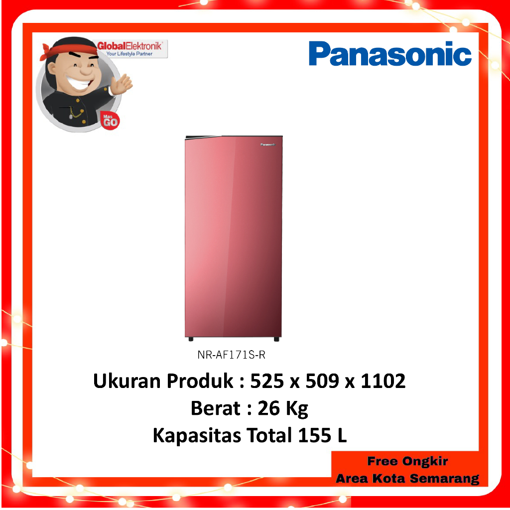 PANASONIC KULKAS 1 PINTU NR-AF171S-R