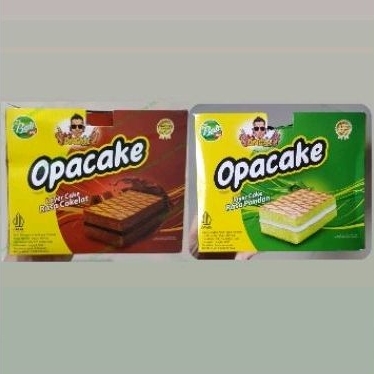 

Opacake bolu layer cake rasa COKLAT / PANDAN ( isi 10 / box )