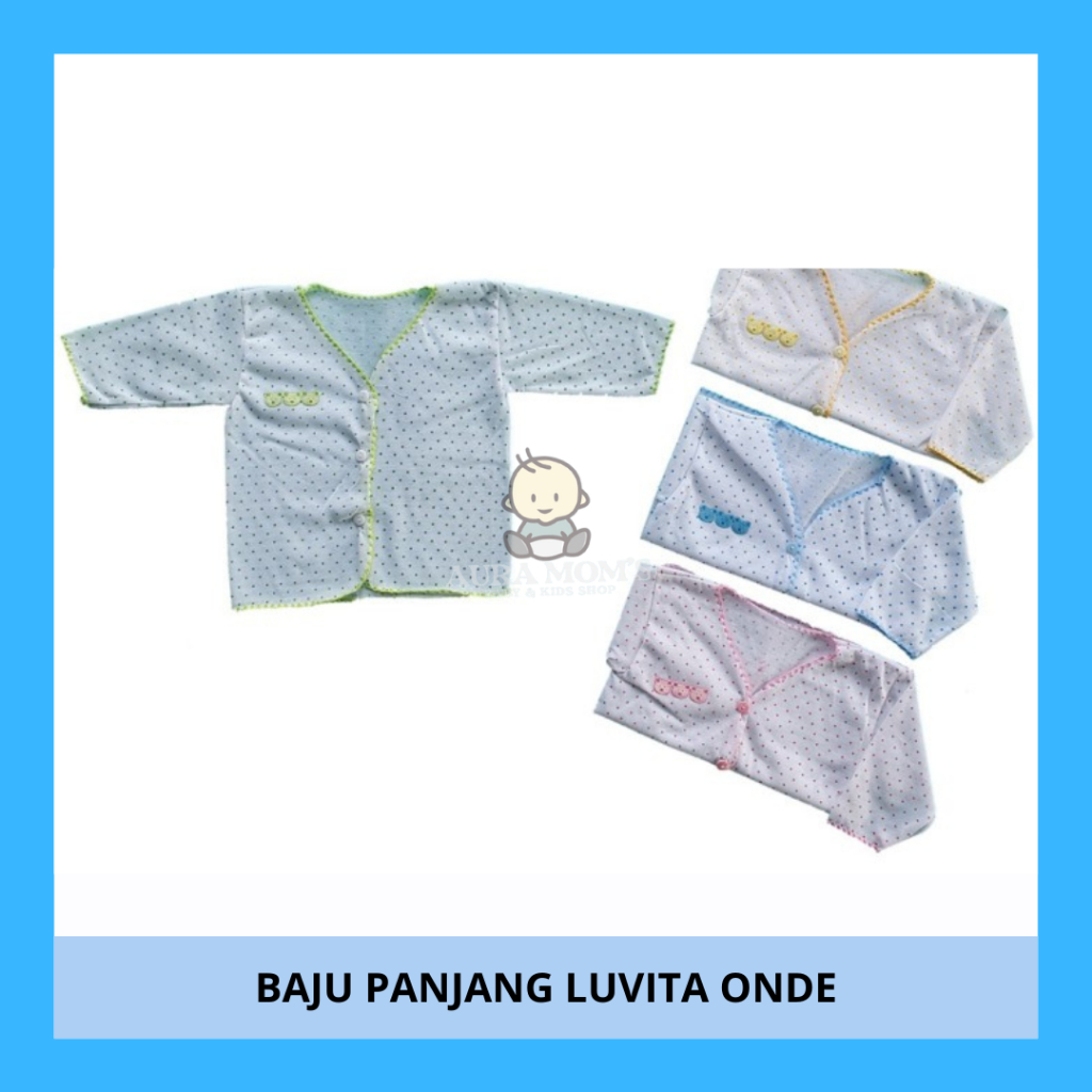 LUVITA - Baju bayi lengan panjang POLKADOT perlengkapan bayi lahir