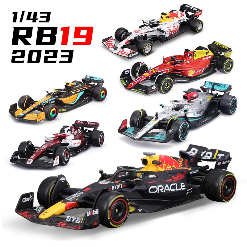 Bburago 1: 43 F1 Mobil Model Mercedes Ferrari Redbull Racing RB19 RB18 W13 SF23 F1-75 Mcl36 C42 Meta