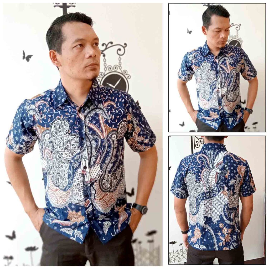 KEMEJA BATIK PRIA SLIM FIT LENGAN PENDEK