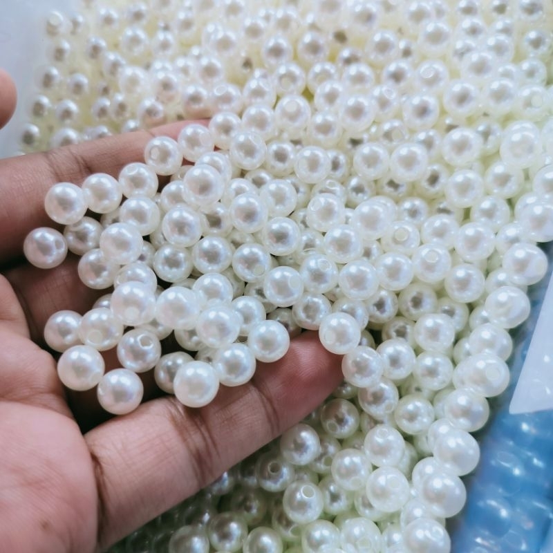 Manik manik Mote Model Bulat Mutiara diy manik manik Manik Manik 8 mm 10 gram