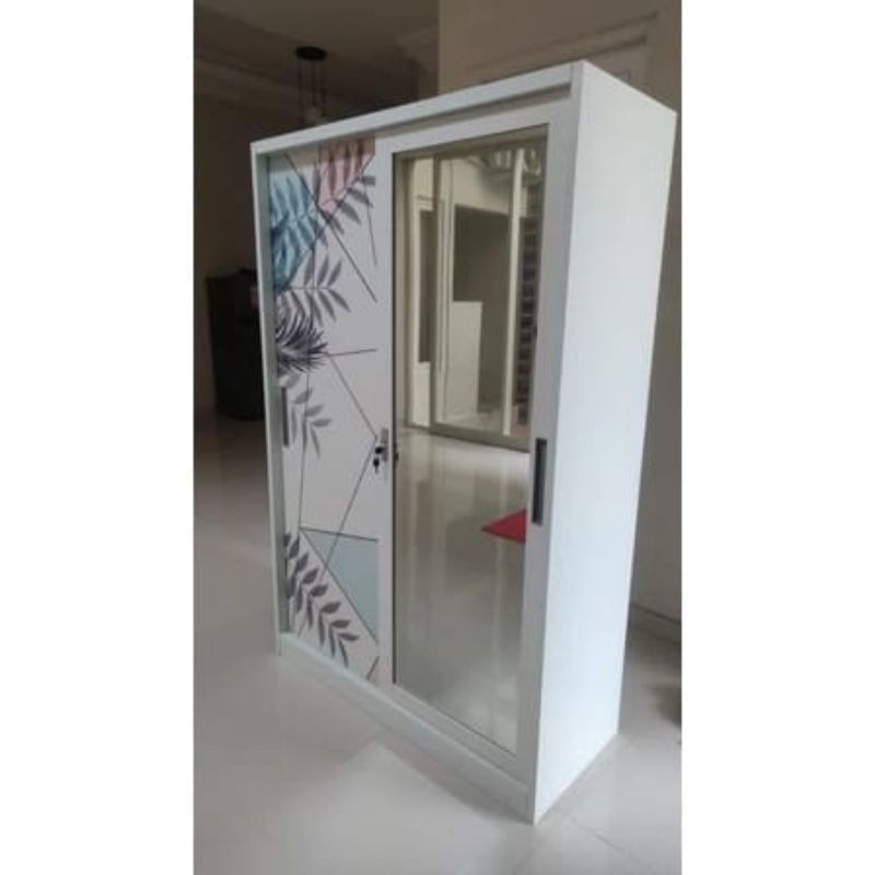 LEMARI PAKAIAN SLIDING METAL WARDROBE LEMARI BAJU MINIMALIS LEMARI PAKAIAN LB-318