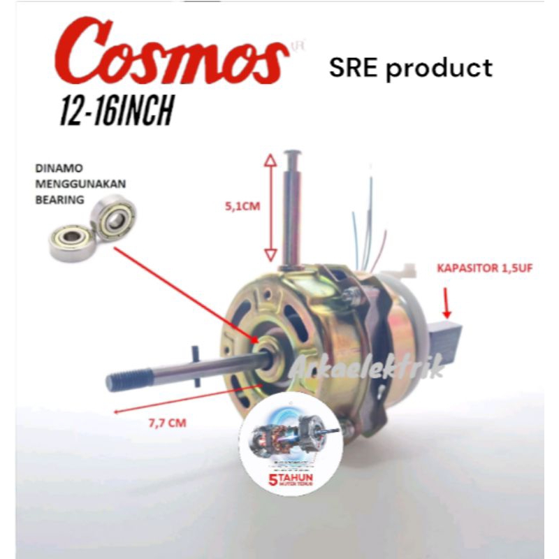 Dinamo Kipas Angin cosmos standfan Double bearing