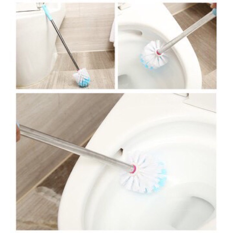 Sikat WC Gagang Stainless Plus Cover - Sikat WC Bulat - Sikat WC Bulat Gagang Stainless Steel