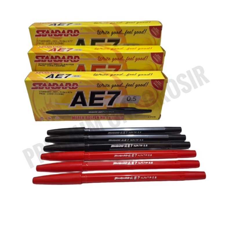 

1 Lusin Pulpen STANDART AE7 Asli Isi 12 Pcs / Pena Standart