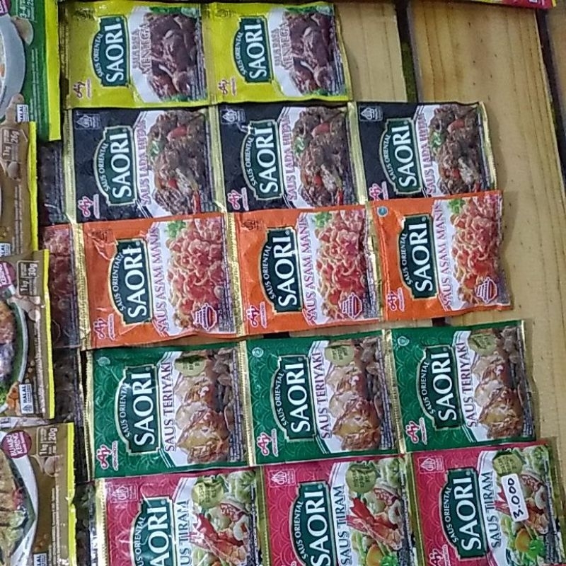 

saori saus tiram/teriyaki/asam manis/lada hitam/mentega