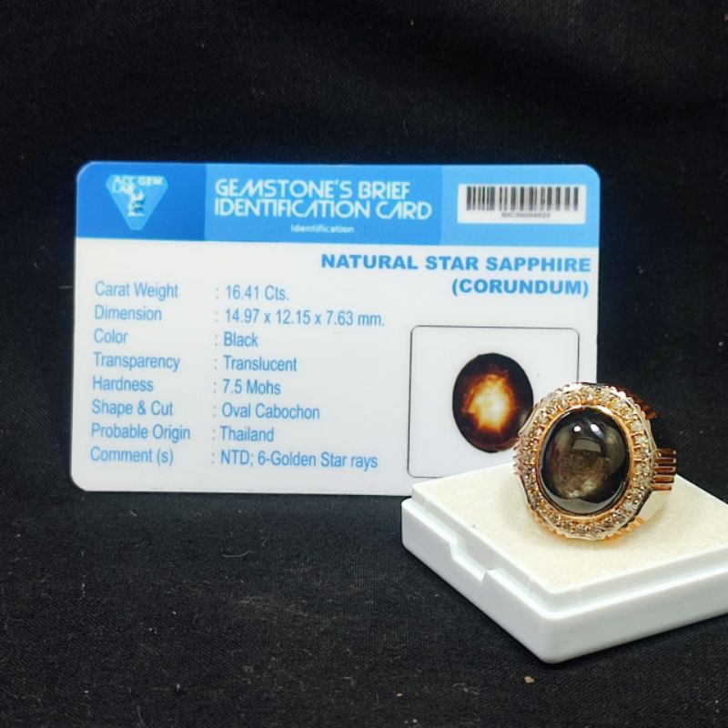BATU BLACK SAFIR STAR ASLI NATURAL BERSERTIFIKAT SIAP PAKAI