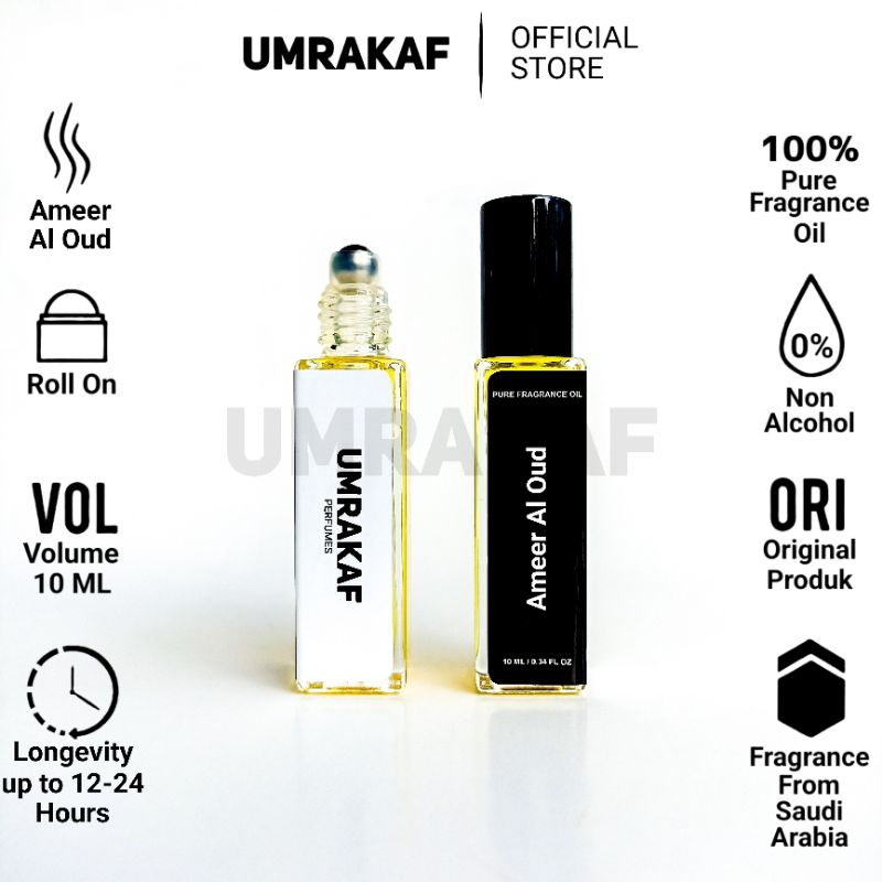 Parfum Ameer Al Oud 10ml Minyak Wangi Perfume Sholat Non Alkohol Pria Wanita Laki-laki Perempuan Tah