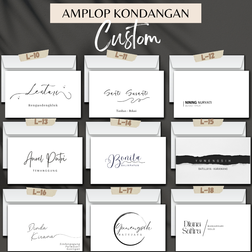 

Amplop kondangan custom polos kekinian aesthetic