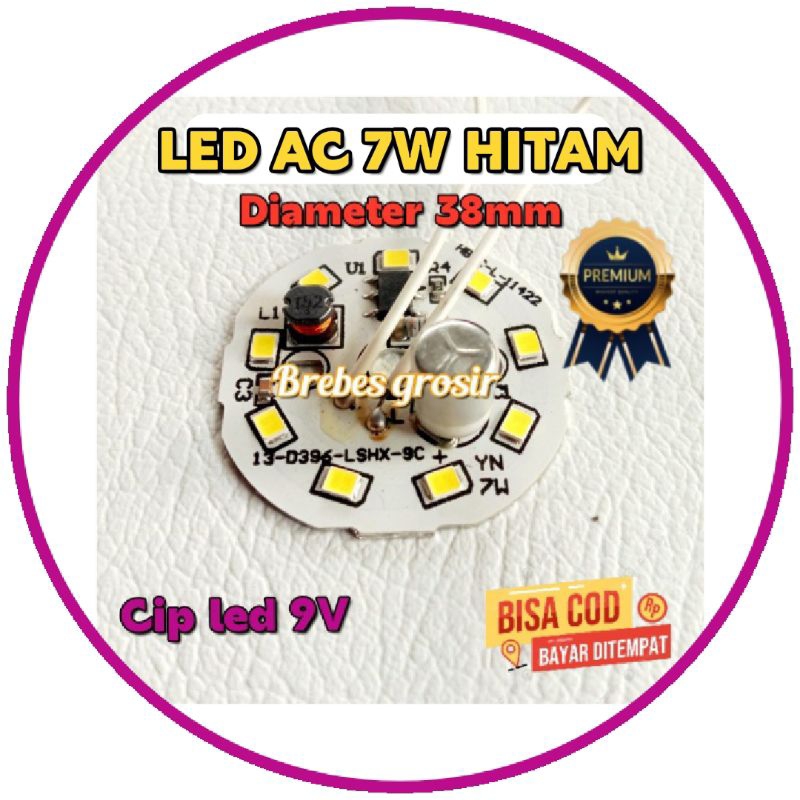 ( 10X ) PCB LAMPU LED AC 7W HITAM