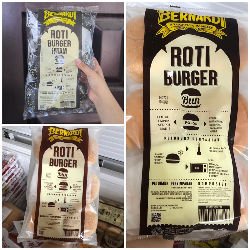 

Roti Burger Bernardi Polos Besar Wijen Hitam Original