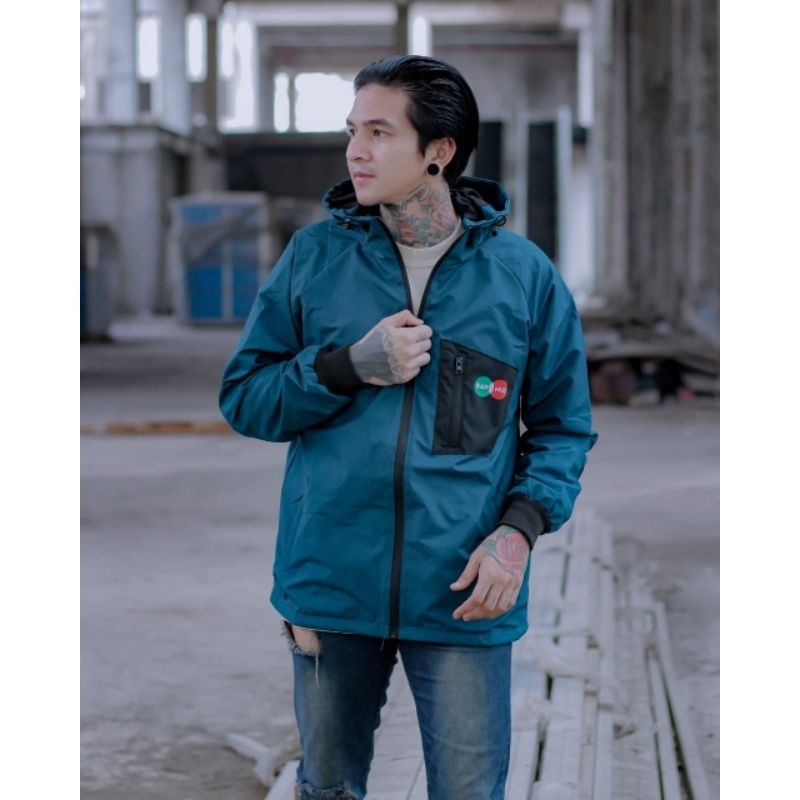 jaket pria wanita windbreaker