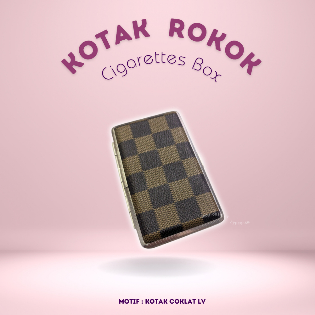 Tempat Rokok / Kotak Penyimpanan Rokok / Cigarettes Box / Wadah Rokok Motif Kotak Coklat