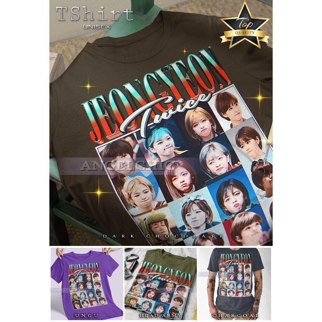 BAJU JEONGYEON TWICE Unisex Bootleg Tee Kaos Premium Vintage Retro