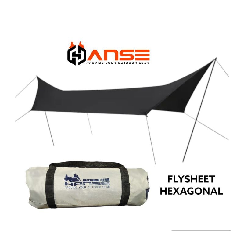 flysheet hexagonal 4x6 leuweng 01 atap tenda camping outdoor flysheet hexagonal  hanseoutdoor 4x6 fu