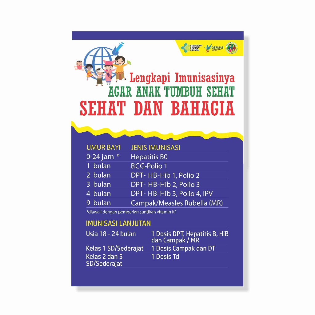 Poster Kesehatan, Imunisasi, Lengkapi Imunisasinya