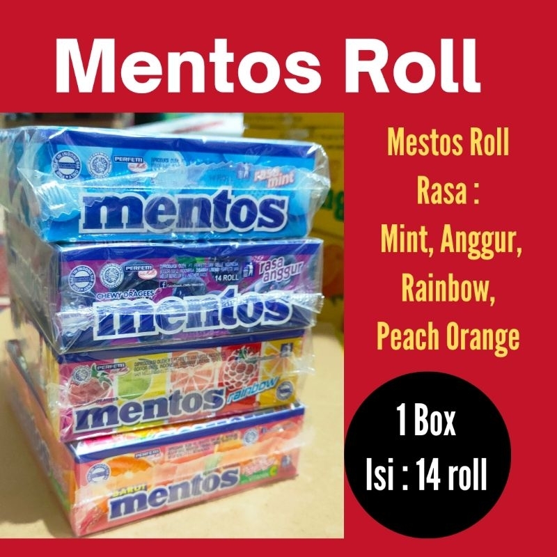 

Permen Mentos Roll Box isi 14 roll