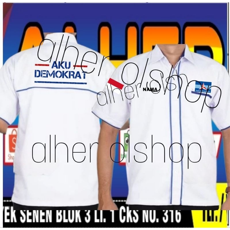 Kemeja partai DEMOKRAT baju partai DEMOKRAT seragam partai DEMOKRAT Pdh partai DEMOKRAT Pdl partai D