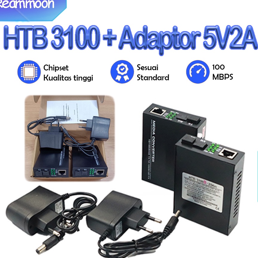 Terlaku,, Converter HTB 3100 Paket Htb Konverter Fiber Optic Media Converter HTB 3100 25KM 10/100 Mp