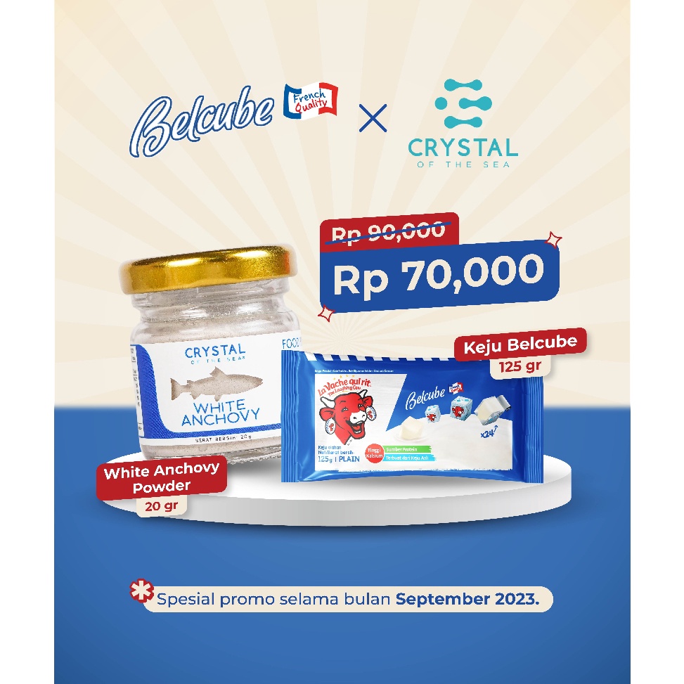 

❤[PROMO ⚡ALE!!!]❤ Crystal White Anchovy Powder 20g + The Laughing Cow Belcube Cheese 24C