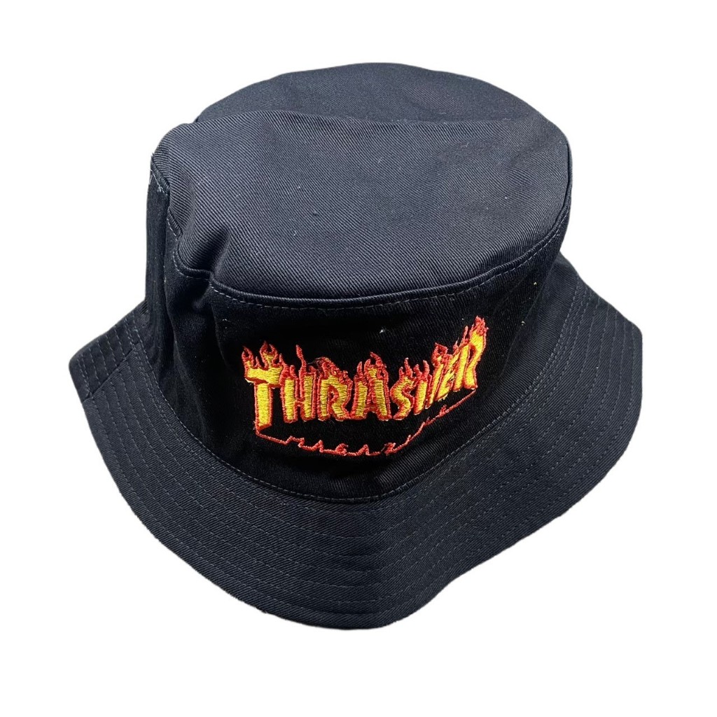 TOPI BUCKET HAT THRASHER FLAME BLACK