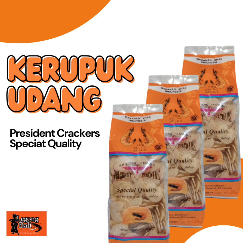 

Legong Bali Kerupuk Krupuk Udang President Crackers 400 gr