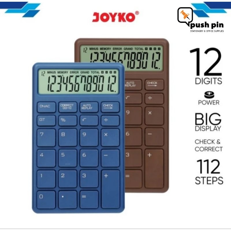 

Joyko Calculator Kalkulator CC-55CO 12 Digits Check Correct