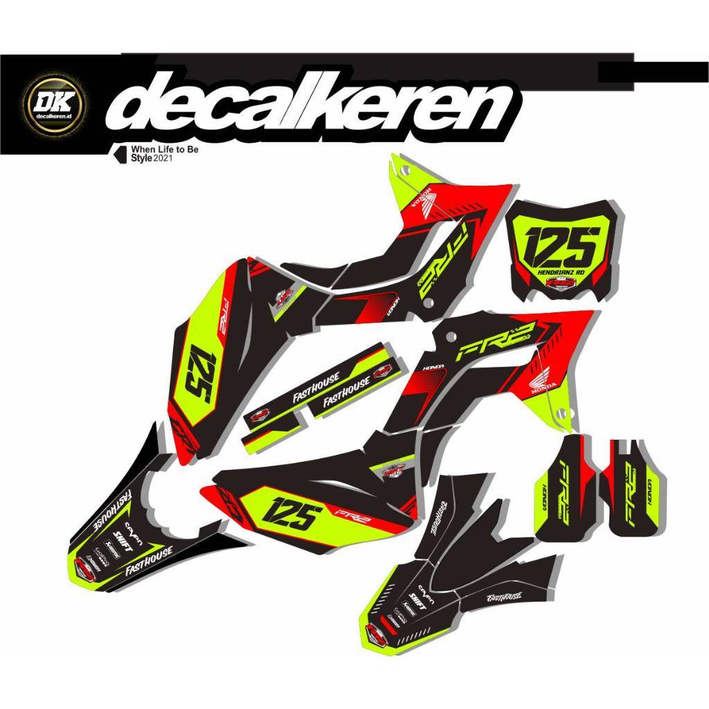 DECAL STIKER MOTOR CRF KLX DTRACKER WR BISA CUSTOM NAMA NOMOR