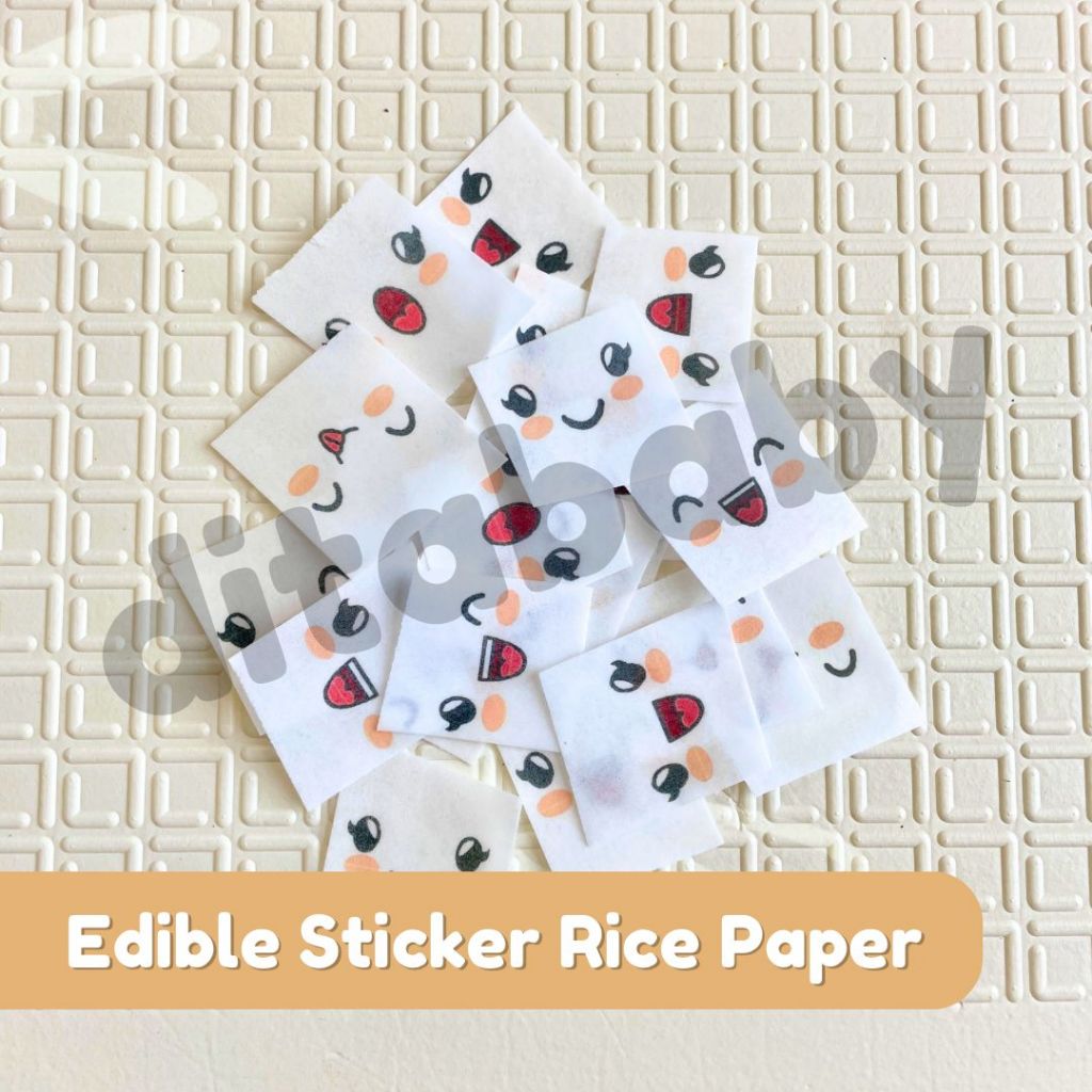 

(READY BANDUNG (BISA DI MAKAN) Edible stamp / edible picture / stiker makanan / mata / emoji / face 2 Edible Sticker Mata Emoji Stiker StNasi Bento Makanan Rice Paper Stiker Makanan Hiasan Kue Hiasan Puding Hiasan Nasi Bento