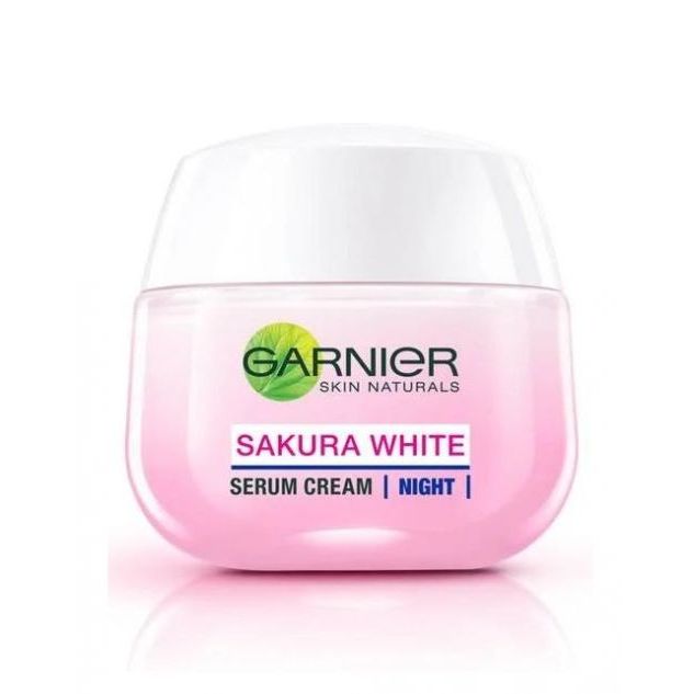 Garnier Bright Complete Whitening Serum Cream SPF 36 PA++ Vitamin C + Yuzu Yoghurt Sleeping Mask 50ml Krim Siang Malam